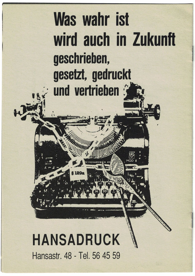 Druckerei Hansadruck Titel Schreibmaschine 01